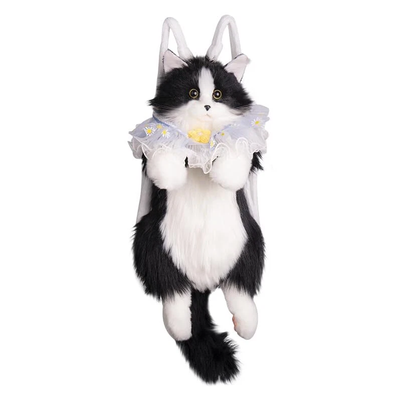 Stuffed Realistic Cat Shaped Backpack Handcrafted Plush Cat