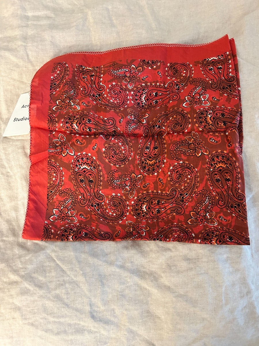 Acne Studios Bandana floral Scarves silk RED | eBay