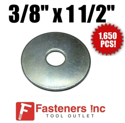 #ad 3 8quot; X 1 1 2quot; 1650 PCS Bulk Box 50 LBS Zinc Plated Fender Washer 50# Bulk Box $134.39