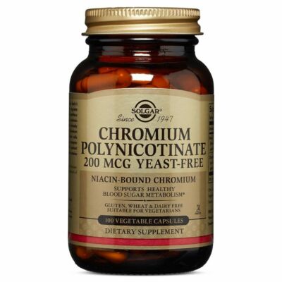 Solgar Chromium Polynicotinate 200mcg 100 Vcaps 3-Pack