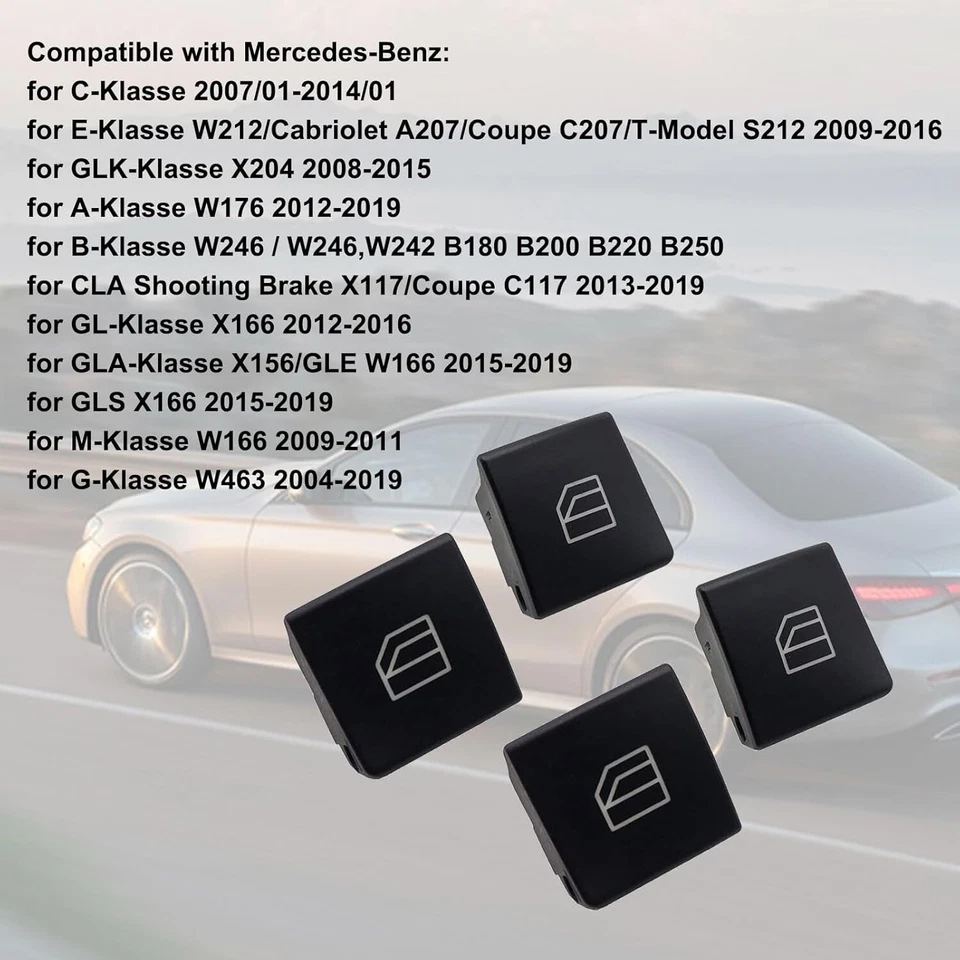 Para Mercedes C E W212 W204 S204 Interruptor Ventana Botón Tapa Delantero Izquierdo Driver Foto 2 de 3