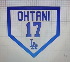 LA DODGERS Ohtani #17 Home Plate Vinyl Decal Car Truck Window Laptop Bumper