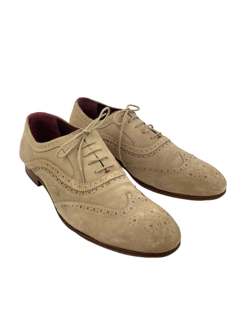 Ted Baker London Oalvinn Tan Suede Wingtip Oxford Shoes Mens  display picture 1