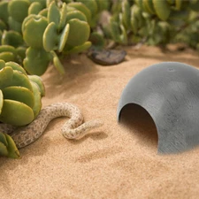Reptile Hide Rest Cave Rubber Round Habitat Crawler Toys Pet Supplies