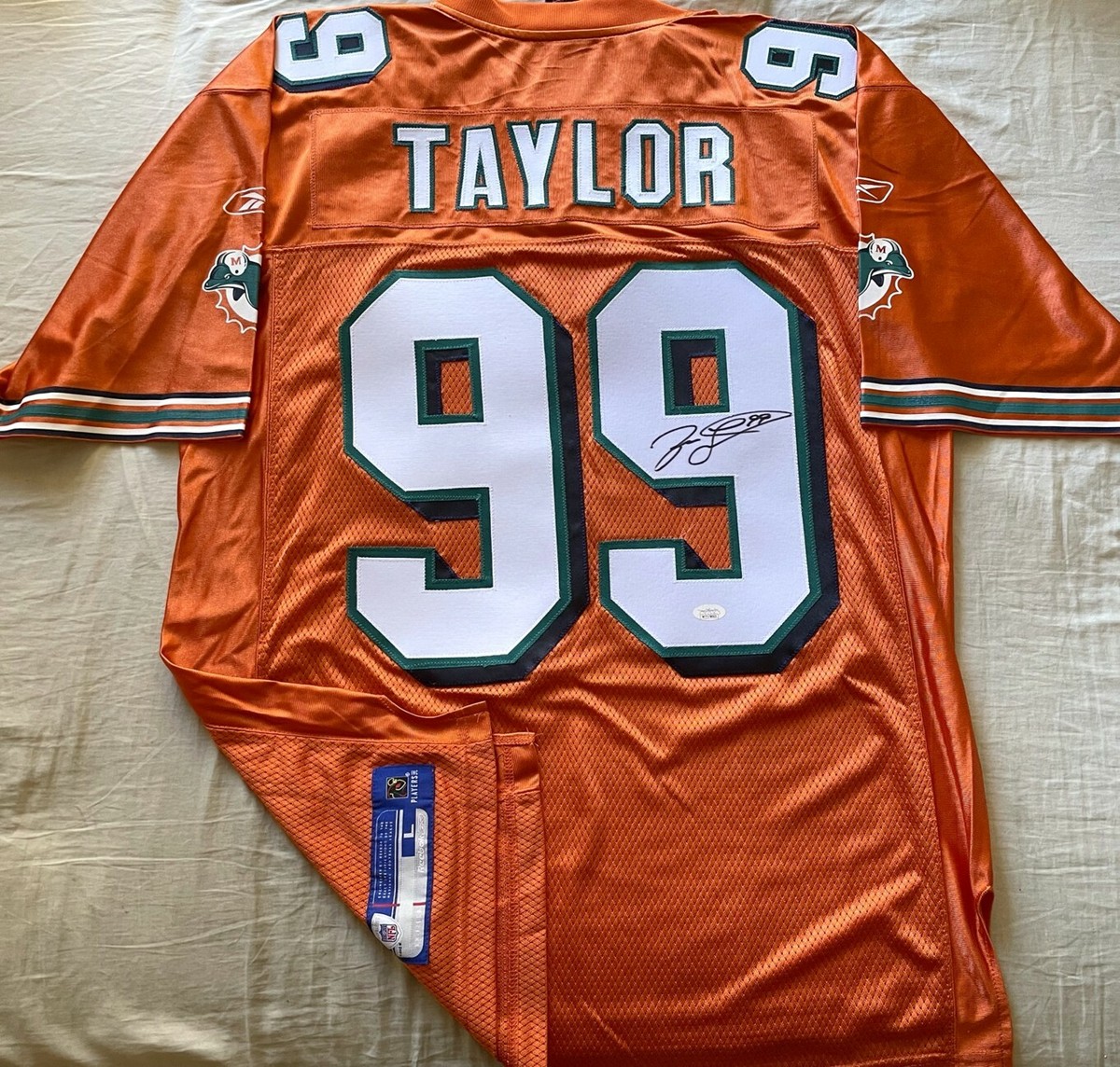 Jason Taylor autographed signed Dolphins 2003 2004 2009 Reebok