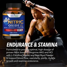 Nitric Oxide Booster Improve Endurance Stamina Promote Muscle Growth 120 Capsule