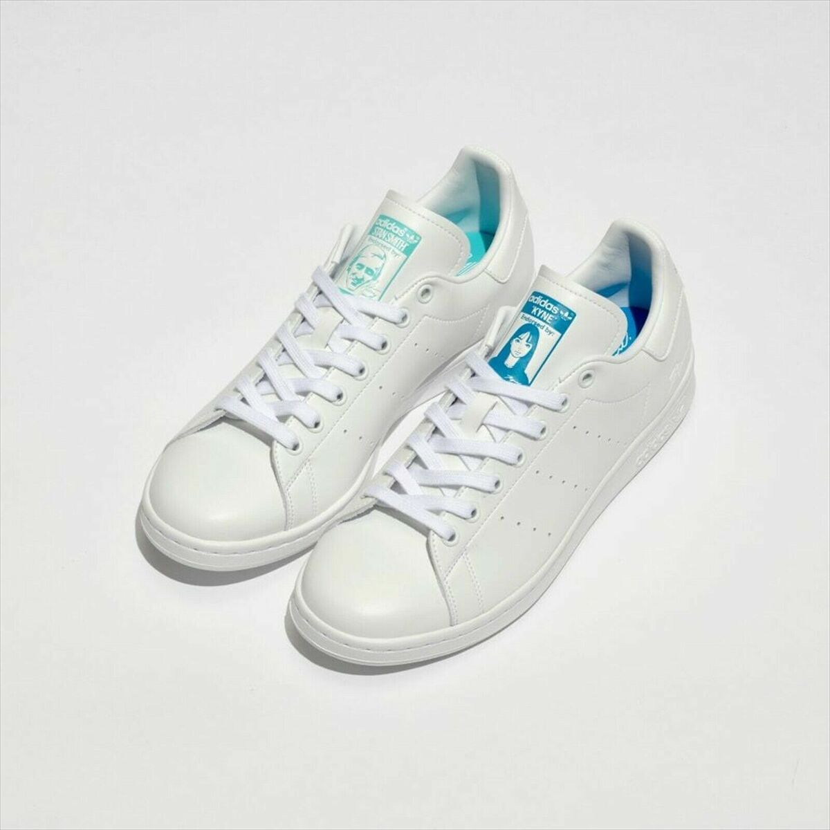 KYNE ADIDAS ORIGINALS STAN SMITH FOOTWEAR WHITE PULSE AQUA KYNE ADIDAS ORIGINALS STAN SMITH FOOTWEAR WHITE PULSE AQUA