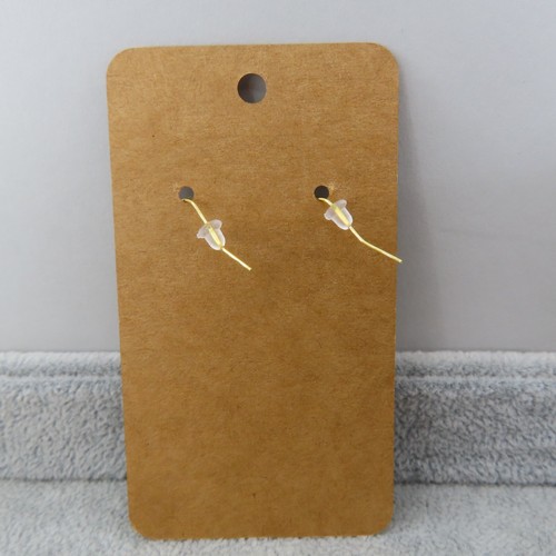 MILKY AURA Cube Crystal Dangle Earrings Gold Tone Aurora Artisan Gift New - 第 7/7 張圖片
