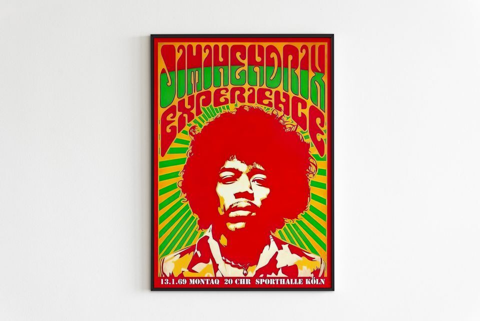 New Jimi Hendrix Poster, Jimi Hendrix Concert Poster, Rock Poster (NO FRAME)