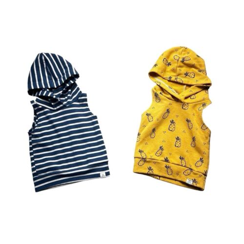 Lulu + Roo ärmellose Hoodies Baby Junge Größe 0-3 Monate Ananas gestreift