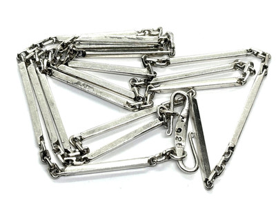 Vintage Modernist Bar Link Design Sterlingsilber Halskette 24'' 20,4 Gramm