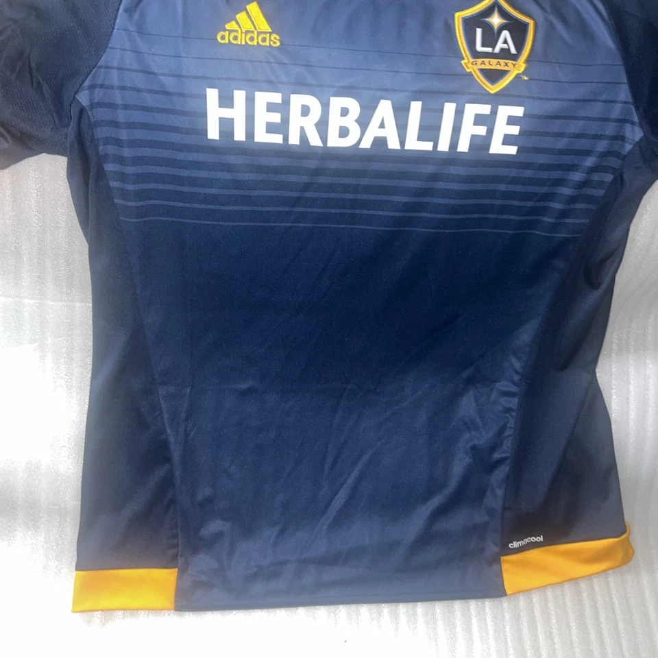 adidas Shirt Mens XL Blue LA Galaxy Jersey MLS Soccer 2013 2014 Away Embroider - Image 2 of 4