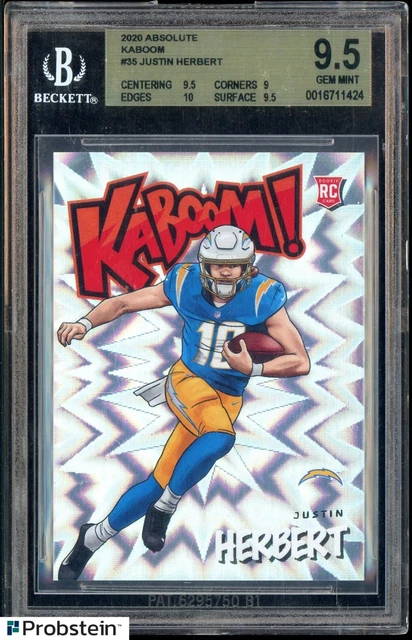 2020 Panini Absolute KABOOM! #35 Justin Herbert RC Rookie SSP CASE HIT BGS 9.5