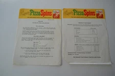 Vintage 1968 General Mills Pizza Spins Product Info Company papers, old food