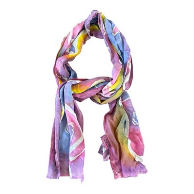 DHARMA TRADING CO Tie Dye Scarf Colorful Festival Rainbow Hippie Boho 10  X 54 