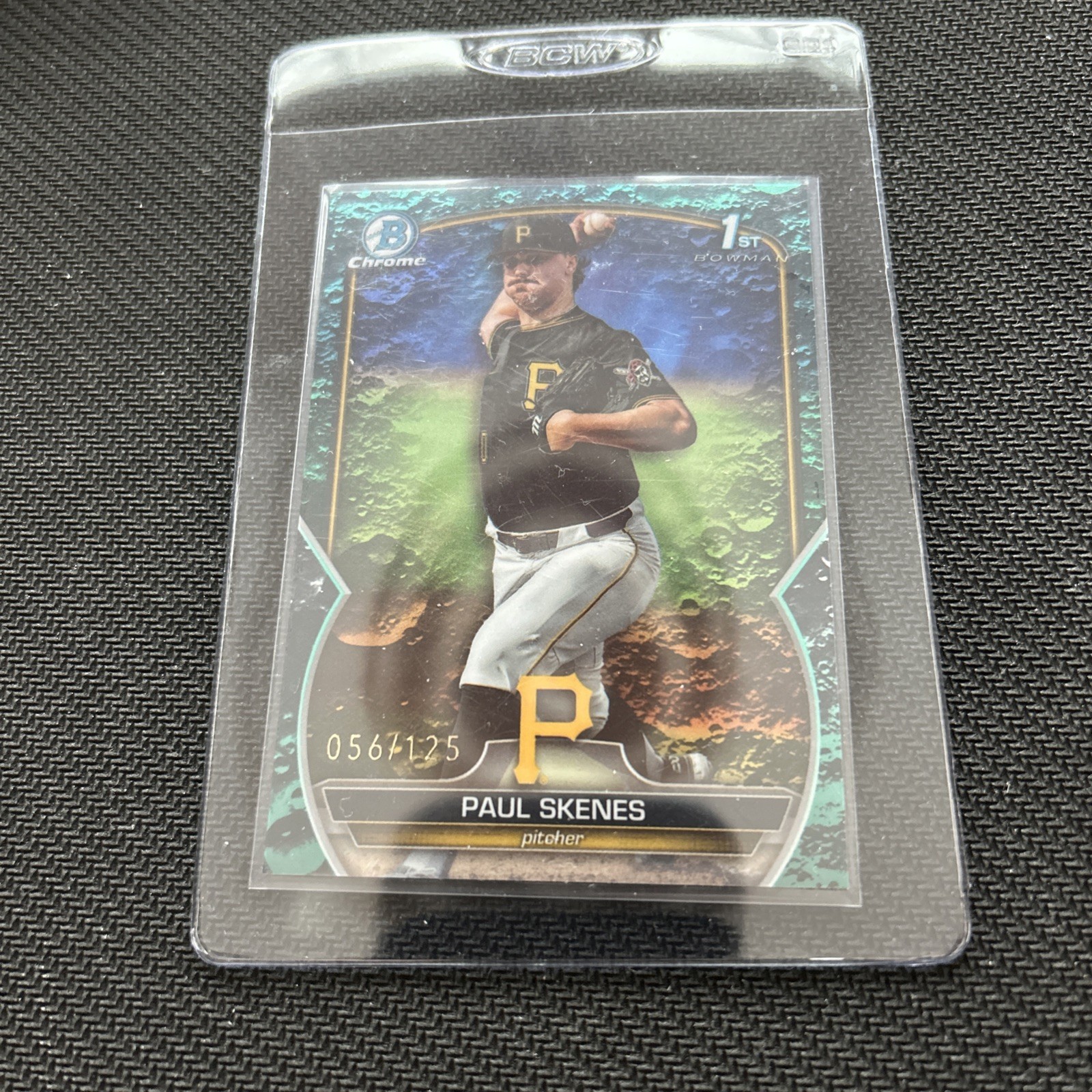 2023 Bowman Draft Chrome Aqua Lunar Crater Refractor /125 Paul Skenes #BDC-14