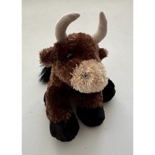 Aurora Toro Bull 8 Floppy Plush Animal Texas Longhorn Brown Toy Brand Tags