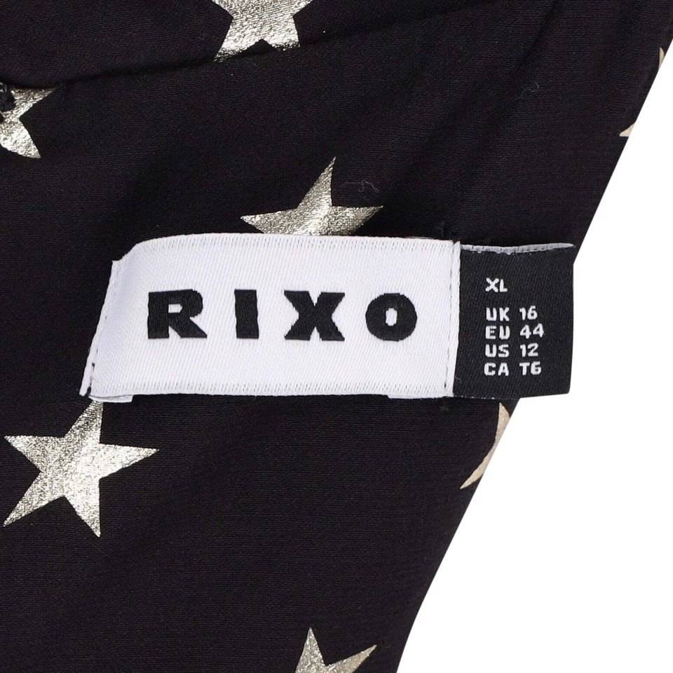 Rixo Jumpsuit Mit Umgekehrtem Kragen Und Sternenmuster Aus Schwarzer Viskose - Bild 4 von 4