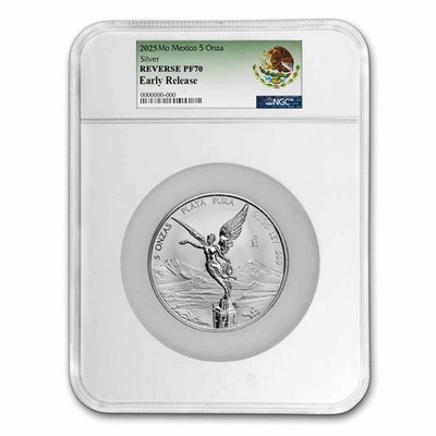 2025 Mexico 5 oz Silver Libertad Reverse Proof PF-70 NGC (ER) | eBay