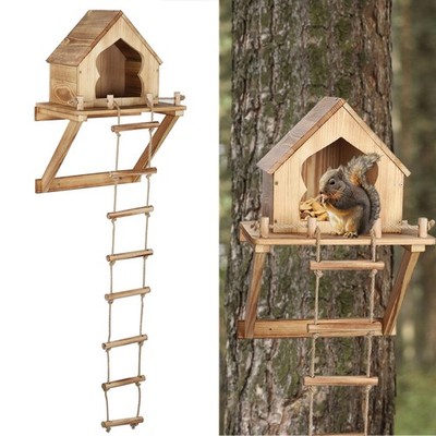 Funny Squirrel Feeder, Ladder, Wall, Tree Mount, Backyard Garden Decoration