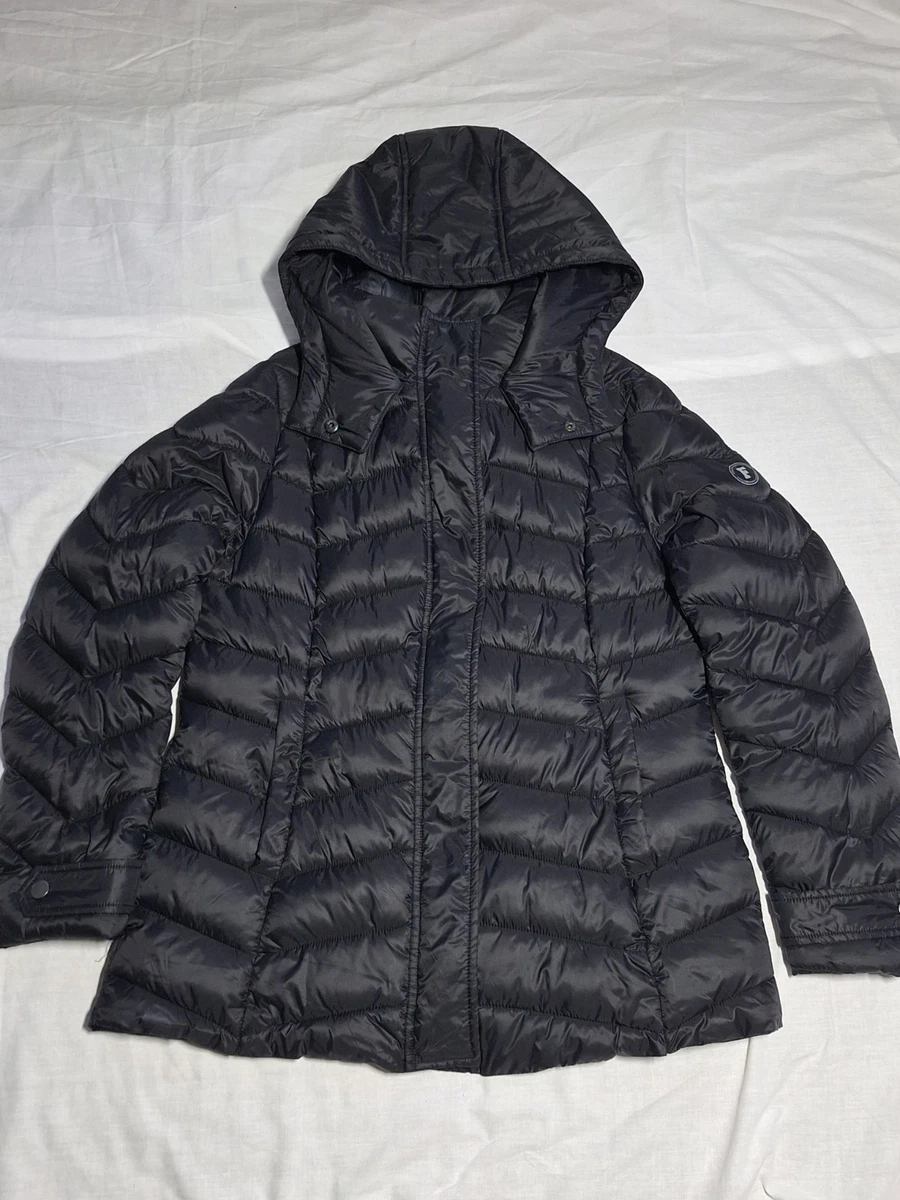French Connection Gold Faux Fur Coat in Black Gold