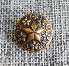 Antique Vtg Button 3d Design Star Aprx: 5/8" #1501-E