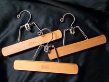 Vintage Lot With 3 Setwell Wooden Pants Hangers 10" Pre-Owned Nice Condition