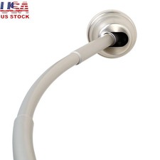 Rustproof Curved Shower Rod Dual Mount Easy Install Aluminum 32-40 Inch New