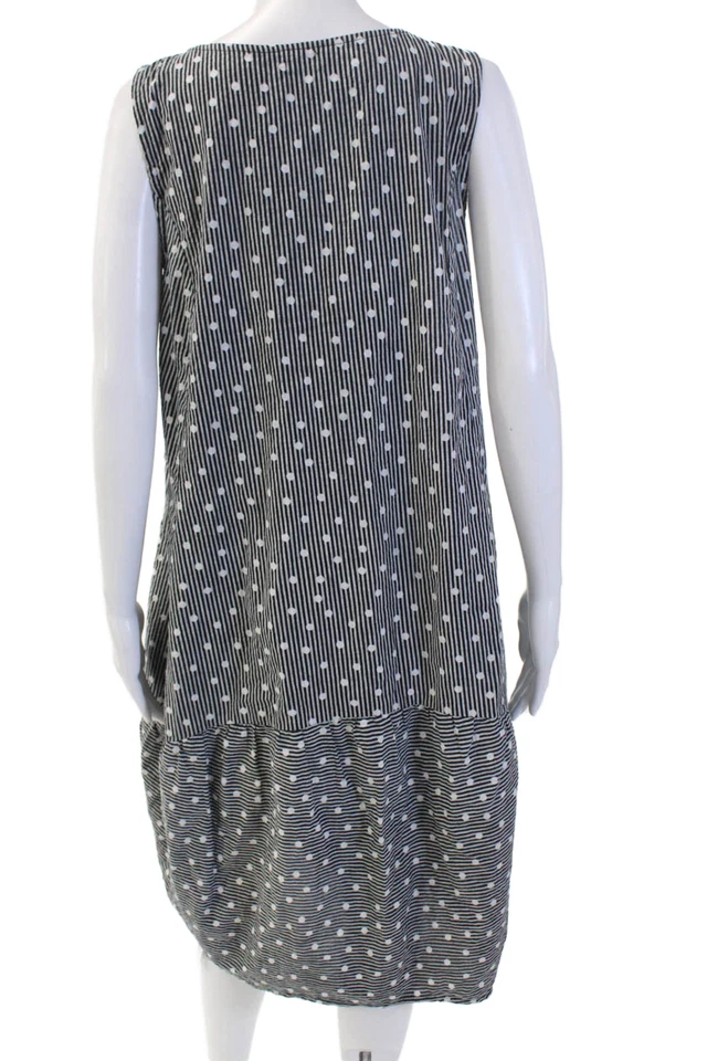 Maxi Vestido Tulipán Mujer Tanque Trapecio Columpio Negro Lunares Boho Talla S Foto 3 de 4