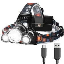 Headlamp Rechargeable Super Bright 20000 Lumens,USB-C Head Lamp Flashlight,Ul...