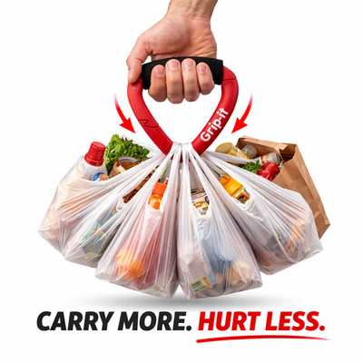 Grip-it Grocery Shopping Bag Carrier Handle Holder Heavy Duty Ergonomic 100 lbs