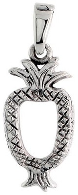 925 Sterlingsilber Ananas Fotorahmen Charm Anhänger 3/4 (19mm) Zoll hoch