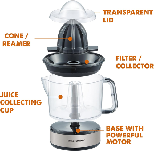 ETS623 Bpa-Free Electric Citrus Juicer, Compact, Large Volume, Pulp Control, ... - Picture 2 of 12