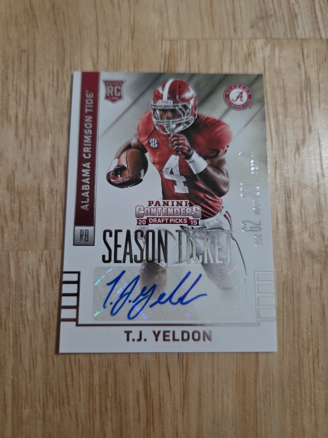 TJ Yeldon Panini Contenders Draft Picks #144 Seat-Autograph