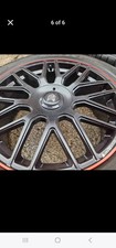 19" AMG Fox Alloy Wheels In Matt Black With Red Rim 