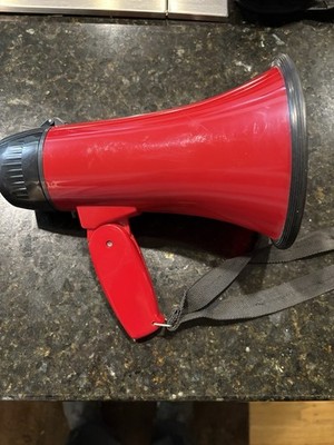 Battery Powered Red Megaphone with Siren