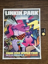 Linkin Park OFFICIAL Poster Chicago #/200 w/COA Card 2025 United Center POSE 