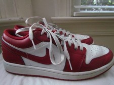 NIKE AIR JORDAN 1 LOW WHITE UNIVERSITY RED MEN'S BASKETBALL SHOES SIZE 8.5