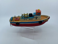 Vintage Tin Japan Marusan Tug Boat Windup  Working 