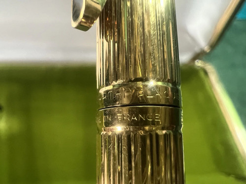Waterman Stylo-Plume Sphère Drop Plaqué Or Et Clip Laque Français Rare Vintage - Photo 10 sur 14