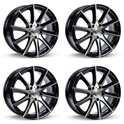 Set of 4 15in Black Alloy Wheel Rims for 2005+ Saturn, RTXE538 15x6.5 4x100 ET38