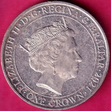 Gibraltar 2021 Elizabeth II D.G.REGINA ONE CROWN RARE COIN  #Z23