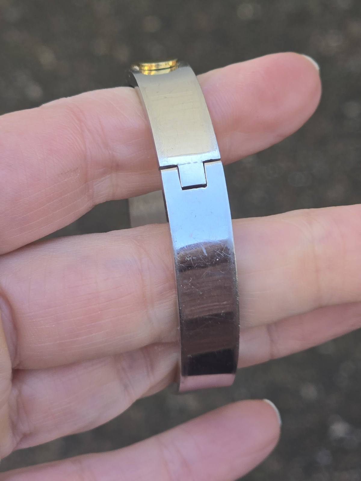 Rustic Cuff Sally Personalized Two Tone Silver Go… - image 6