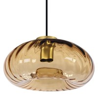 Pendelleuchte Stahl Glas Gold Osram E27 Esstisch Ø28 Cm HäNgelampe Esszimmer