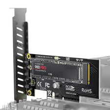 M.2 NVME to Pcie 4.0 3.0 SSD Adapter, 64Gbps Pcie 4.0 X4 X8 X16 Expansion Card f