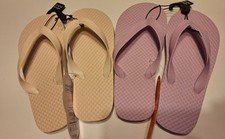 Wonder Nation Flip Flops Purple White Kids Sz. 11-12 2-Ct. New