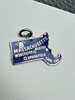 Vintage Massachusetts Sterlingsilber Emaille State Charm Boston Cape Cod 925