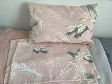 2 Laura Ashley Animalia Blush Fabric Bolster Cushion Covers 18” X 12”