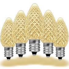 25 Pack C7 LED Outdoor Christmas Replacement Bulbs, C7/E12 Base