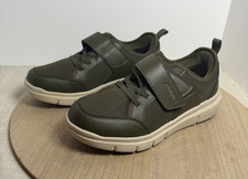 FitVille Mens 9.5 Wide Comfort Strap Walking Shoes Arch Support Olive EUC